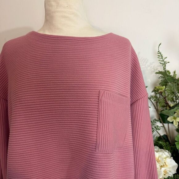 A NEW DAY top | mauve dusty rose oversized blouse | medium | casual - Picture 2 of 8